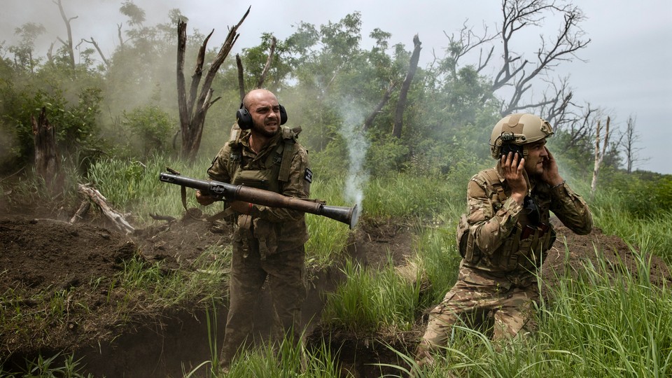 A photo of Ukrainian fighters