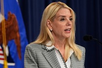Attorney General Pam Bondi speaks at a news conference.