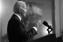 A photo of Joe Biden giving a speech