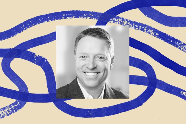 A black-and-white photo of Matt Pottinger bordered by an illustration