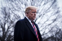 President Trump outside the White House in January