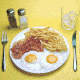 A GIF of a breakfast plate being taken away.