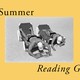 The Summer Reading Guide, with a black-and-white photo of two people reading at the beach