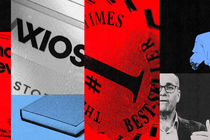 A collage of Axios's logo and some of its founders