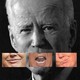 A photo illustration of images of Trump's mouth superimposed over Biden's face