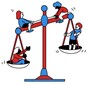 An illustration of kids on a scale of justice, as if it's a seesaw