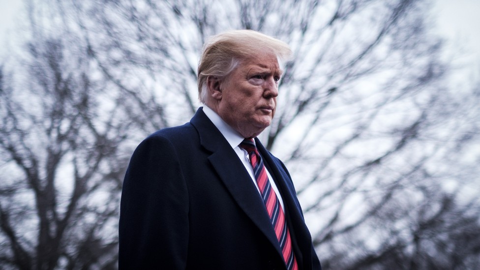 President Trump outside the White House in January