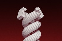 Intertwined fluted columns