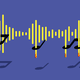 A photo illustration of musical notes stuck between a Spotify audio track