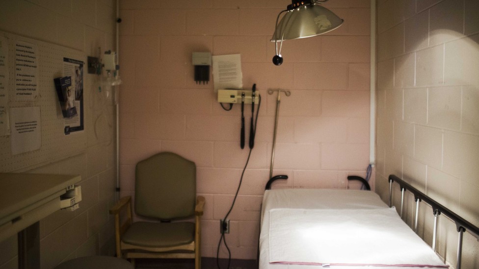 An exam room in a hospital in Wedowee, Alabama