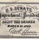 A ticket of admission to the Impeachment Trial of President Andrew Johnson