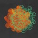 A cartoon drawing of a virus overlaid on a extracellular vesicle