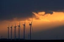 Wind turbines in a wind park