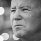 Biden, in grayscale, looking grave