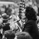 Coretta Scott King speaking at anti-war rally, Central Park