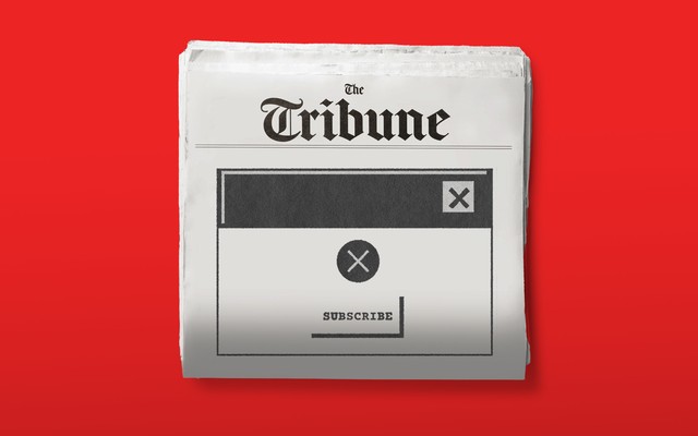 A print newspaper with a paywall