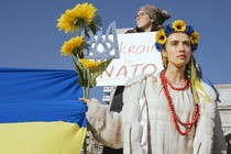 A pro-Ukraine protest in New York City