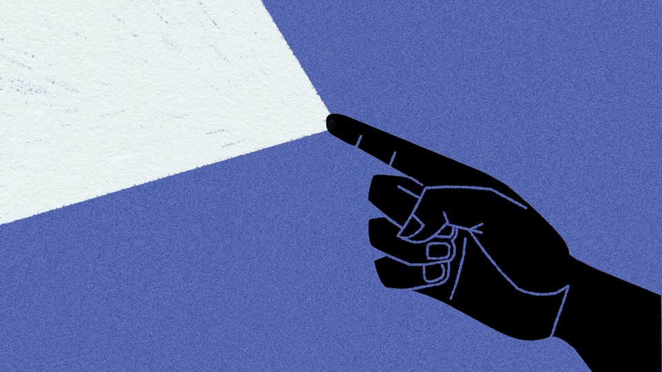 An illustration showing a flash of light come out of a pointing finger