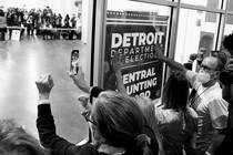 People protesting the 2020 presidential-election results in Detroit, Michigan