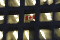A Canadian flag, refracted