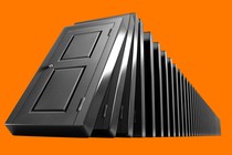 A series of doors stacked up like dominos