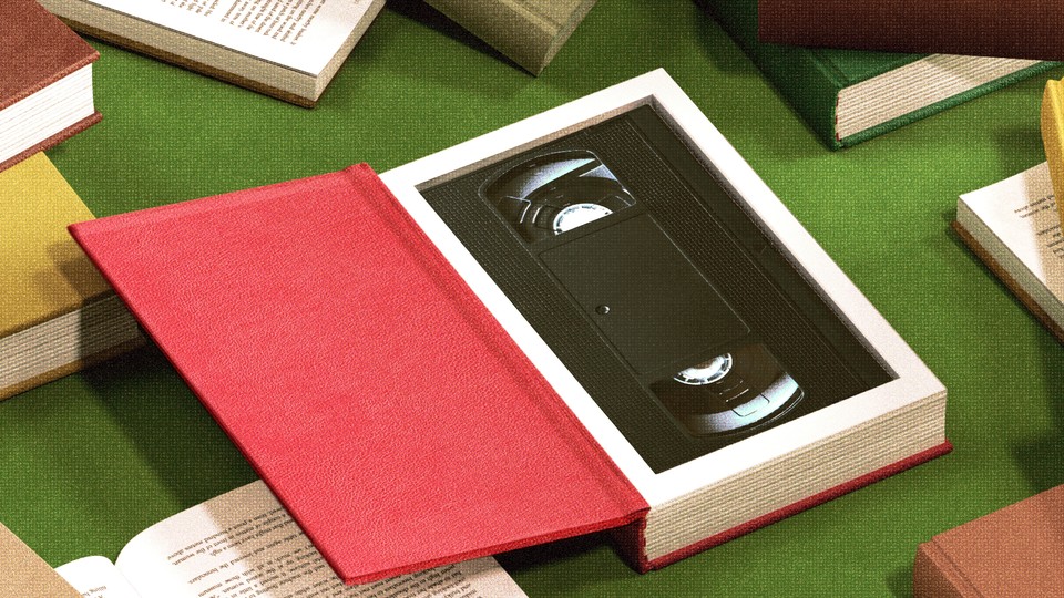 A VHS tape hidden inside a book