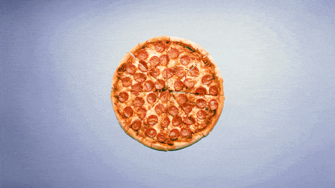 A gif showing slices of a pizza disappearing