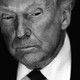 Trump close-up in black and white