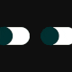 An animation of two eyes that look like switches; as they toggle, the background flips from light to dark