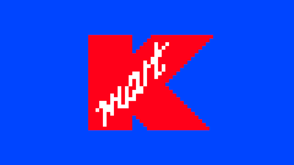 A pixelated version of the Kmart logo