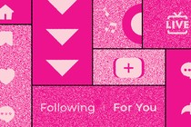Illustrated collage of various social-app iconography