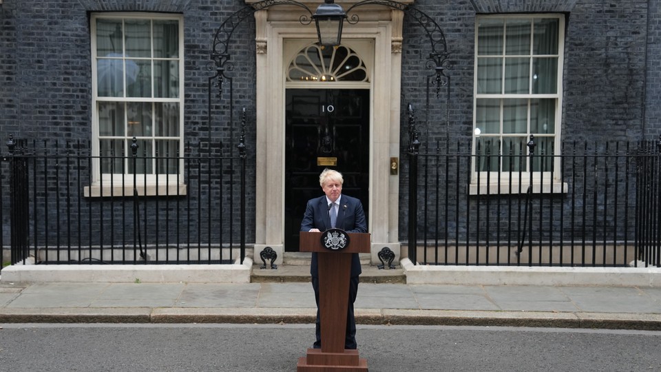 Boris Johnson in Downing Street, London.