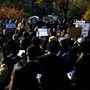 Students protest against Trump in Manhattan, New York