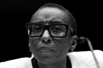Black-and-white photo of Claudine Gay