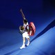 After the Australian Open men's singles finals, the winner Roger Federer of Switzerland celebrates with the trophy