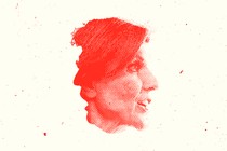A profile of Nikki Haley cut out and set, back to back, against a profile of Donald Trump