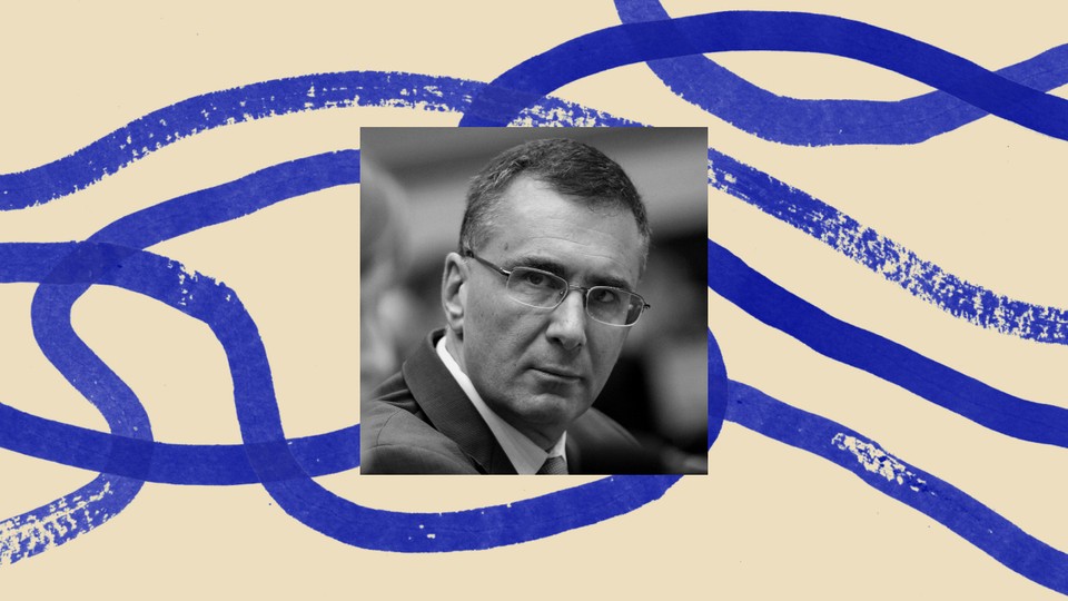 A black-and-white photo of Jonathan Gruber, bordered by an illustration