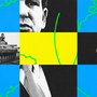 Illustration collage of Ron DeSantis and a tank in Ukraine.
