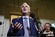 Kevin McCarthy stands at a lectern