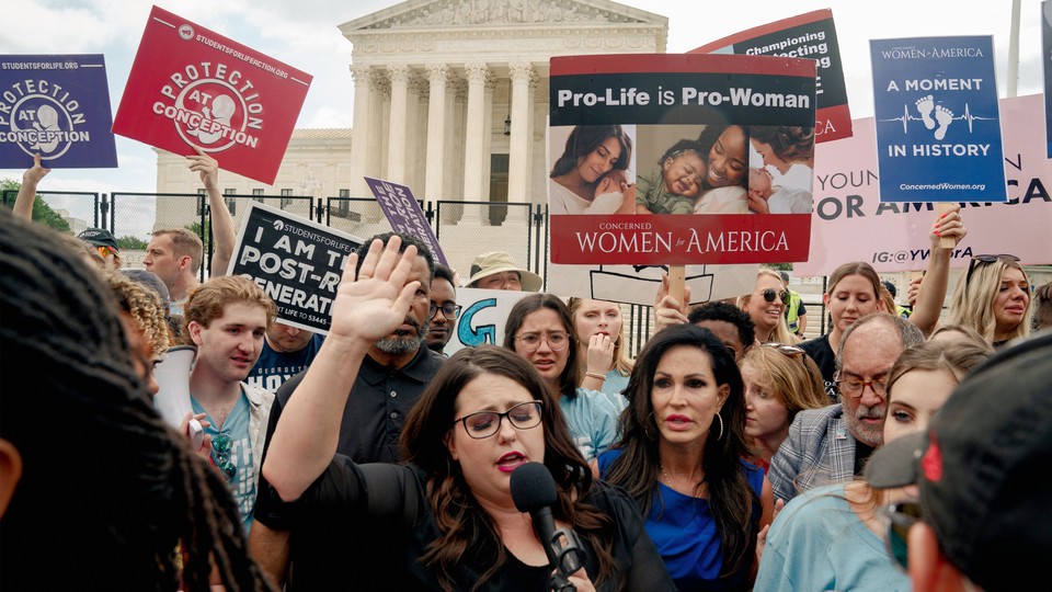 Anti-abortion campaigner Kristan Hawkins outside the U.S. Supreme Court