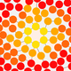 A network of red, orange, and yellow circles