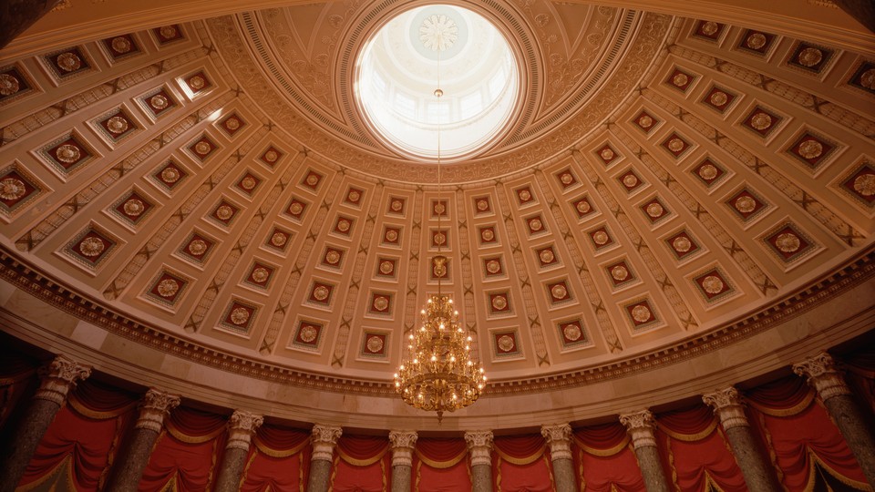 The dome of the National Statuary Hall in the U.S. Capitol