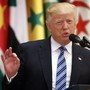 President Donald Trump delivers a speech to the Arab Islamic American Summit, at the King Abdulaziz Conference Center on May 21, 2017, in Riyadh, Saudi Arabia.