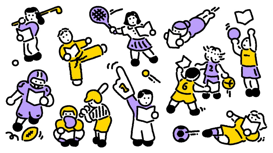 Illustration of sports players by Thom Colligan