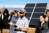 Ben Graves, a high-school science teacher in Delta County, Colorado, speaks to students in his Solar Energy Training class.