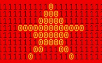 An illustration featuring digits in the shape of a yellow star on red background