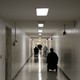 Patients in a hospital hallway