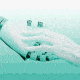 GIF of a human hand and robot hand touching. The robot hand slowly disappears.