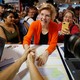Elizabeth Warren greets people at the Iowa State Fair