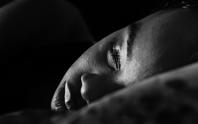 Close up of a woman sleeping